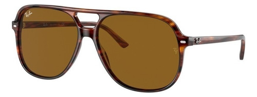 Anteojos De Sol Ray-ban Bill Standard Con Marco De Acetato Color Polished Havana, Lente Brown Clásica, Varilla Tortoise De Acetato - Rb2198