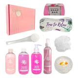 Kit Caja Regalo Mujer Box Zen Aroma Rosas Set Spa N05 Relax