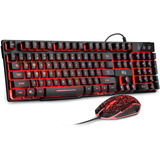 Kit Teclado Y Mouse Rii Ek108 Mecanico Retroiluminado Led