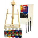 Kit Artistico Atril 70cm Bastidor Acrilicos Pinceles