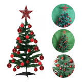 Árvore Natal 120cm Grande Decoração Vermelha Pinheiro Verde