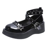 Zapatos Lolita Bowknot Dark Goth Punk Plataforma Loli Zapato