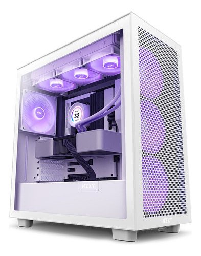 Gabinete Nzxt H7 Flow Rgb Cristal Templado Mid Tower Atx Wh