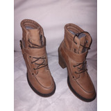 Bota Borsego Suela Con Taco Lady Stork Cuero Usada