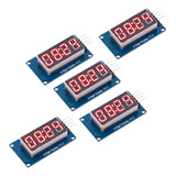 5 Piezas De Modulo Led 4 Digitos Display 7 Segmentos Tm1637