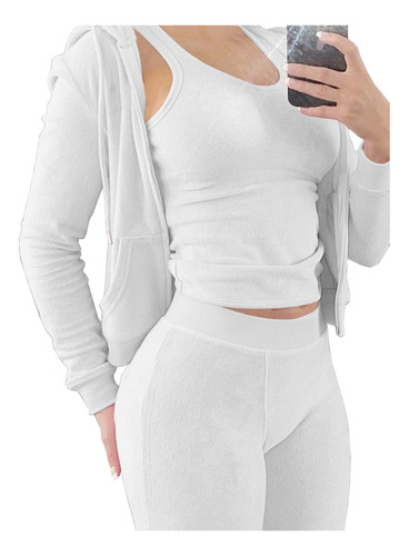 Conjunto De 3 Piezas De Forro Polar Grueso Para Mujer, Panta