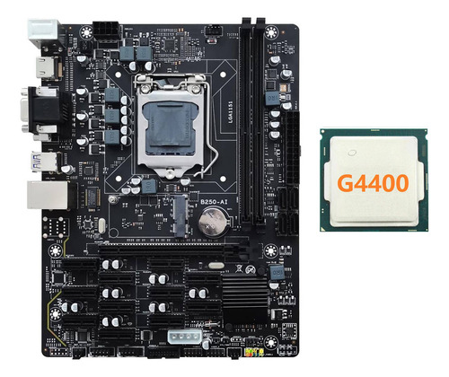 Placa Base Minera B250 V2.1 Btc Y Cpu G4400, 12 X Pcie Lga11