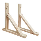 Ménsulas De Madera X2, Pino, Reforzadas 20 Cm