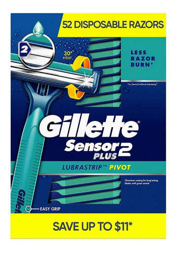 Gillette Sensor 2 Plus, 52 Rastrillos Desechables Americanos