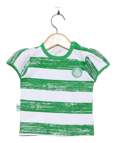 Camiseta Infantil Palmeiras Listras Feminina Oficial