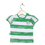 Camiseta Infantil Palmeiras Listras Feminina Oficial