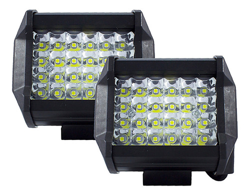 2 Faros Rectangulares 24 Leds C/estrobo Blanco 72w Tunelight