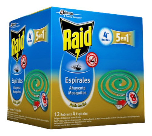 Espirales Raid 12 Pack X 4 Unidades C/u Camping Insectos