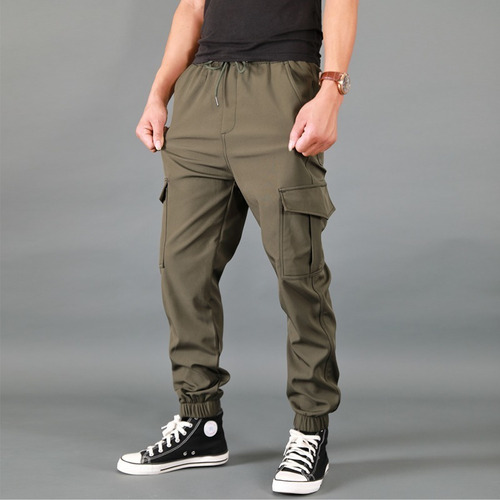 Jogger Cargo Gabardina Strech For Hombre Pantalón Casual