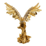 Enfeite Rack Águia Asas Abertas Dourada Brilhante - 22.5cm Cor Dourado