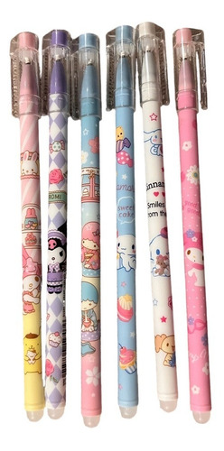Set Plumas De Gel Borrarle Magic Sanrio Hello Kitty 6 Piezas