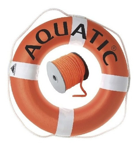 Salvavidas Circular Aquatic Impreso + Cabo Aprob Pna Nautica
