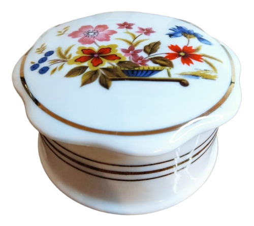 Caja Joyero Alhajero Porcelana Antigua Pintado A Mano