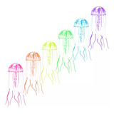 Adornos 6 Pcs Medusa Fluorescente Colores Surtidos