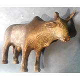 Escultura Bronce Hueco Cebú Toro 15 Cm Aprox. Cuerno Roto