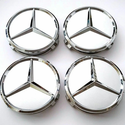 4x Centros Tapón Rin Mercedes Benz - 75mm Plata A1714000125 Plata