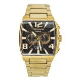 Relógio De Pulso Masculino Technos Legacy Js25ar/1d Com Corpo Dourado,  Analógico, Para Masculino, Fundo  Preto, Com Correia De Aço Cor Dourado, Agulhas Cor Dourado E Branco