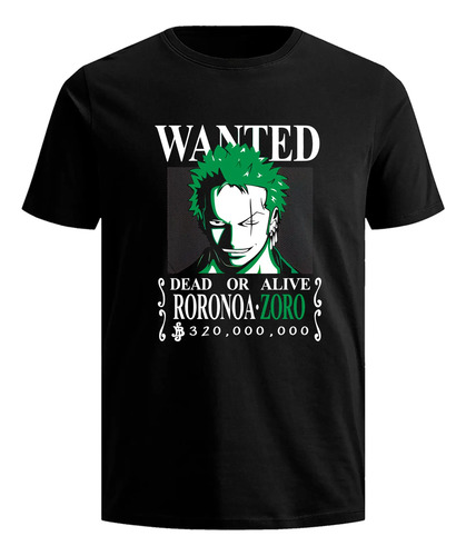 Playera One Piece Zoro Anime Manga Camiseta Hombre 21 Otaku
