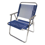 Cadeira De Praia Varanda Extra Larga Alumínio - Azul Royal