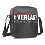 Cartera Morral Everlast 26833 De Poliéster  Negra Con Correa De Hombro Negra Asas Color Negro