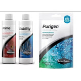 Kit Seachem Purigem 100ml + Stability 100ml + Prime 100ml