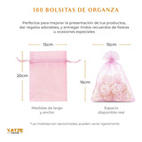 100 Bolsas Organza Tela Rosada 20x30 Cm.