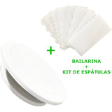 Bailarina Giratória Bolo Boleira + 8 Espátulas Decorativas