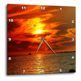 3drose Dpp__3 Reloj De Pared Grande Con Diseño De Barco Bajo