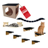 Playground Para Gatos Madeira Mdf C/ Rede Em Madeira Pinus