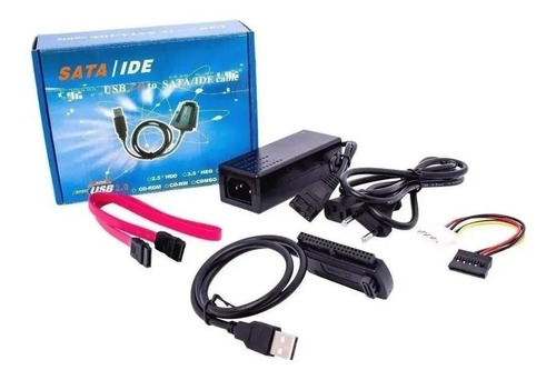 Adaptador Usb 2.0 Hd Conversor P/ Ide Sata Fonte 3 Em 1