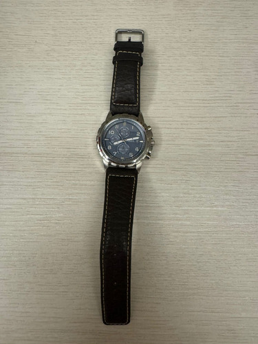 Relógio Fossil Bq2181set Pulseira Em Couro Marrom 45mm