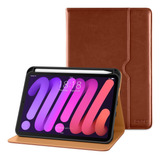 iPad Mini 6 Funda Dtto Cuero Premium Folio Negocio Brown