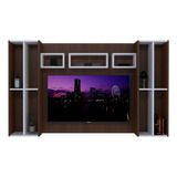 Panel Para Lcd/led Rack Mueble Living Comedor Sala H/55 Color Marrón