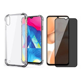 Kit Capa Anti Impacto Para Galaxy A10 + Pelicula Privacidade