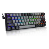 Teclados Gamer Eyooso Z11 Mecánico Compacto 60% Rgb Axis Red