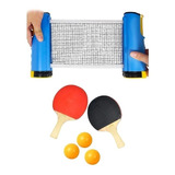 Kit Ping Pong Portatil 2 Paletas + Pelotas + Red Retráctil