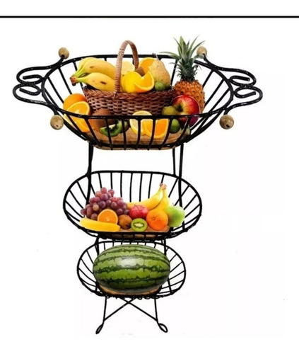 Fruteira Oval Organizador Frutas Legumes Cozinha Moderna 