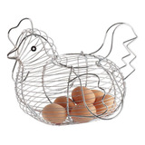 Cesta De Almacenamiento De Huevos Con Forma De Pollo Metal