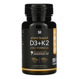 D3 125mcg + K2 100mcg Con Aceite De Coco Plant Based 60 Caps