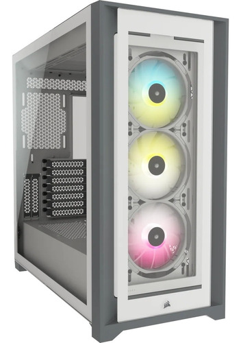 Gabinete Gamer Corsair Icue 5000x Rgb White Tempered Glass