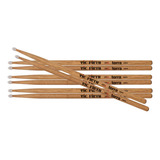 Vic Firth 5b Baquetas 4 Par Punta Nylon Batería Percusión Color Natural