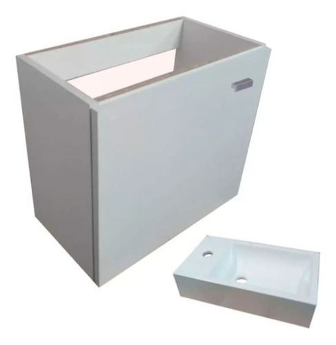 Mueble Baño Flotante 3 Ag Bacha 46cm Apoyo Marmol