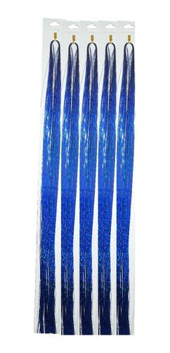 Extension Cabello Glitter Hair Tinsel Sparkle Azul Marino