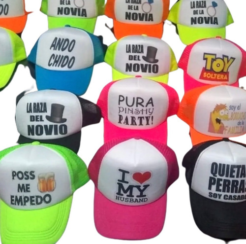 7 Gorras Personalizadas Publicidad Logo Fiestas Boda Xv Años