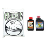 Growers Super Soil 20lt. Deeper 100ml. Top Auto 250ml.